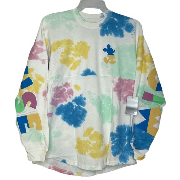 Disney Parks Mickey Mouse Adult Spirit Jersey Pastel Tie Dye Medium New - Picture 1 of 7